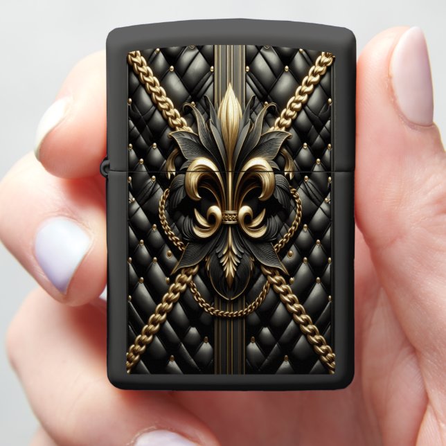 Timeless Black Leather Collector’s  Zippo Lighter (In Hand)
