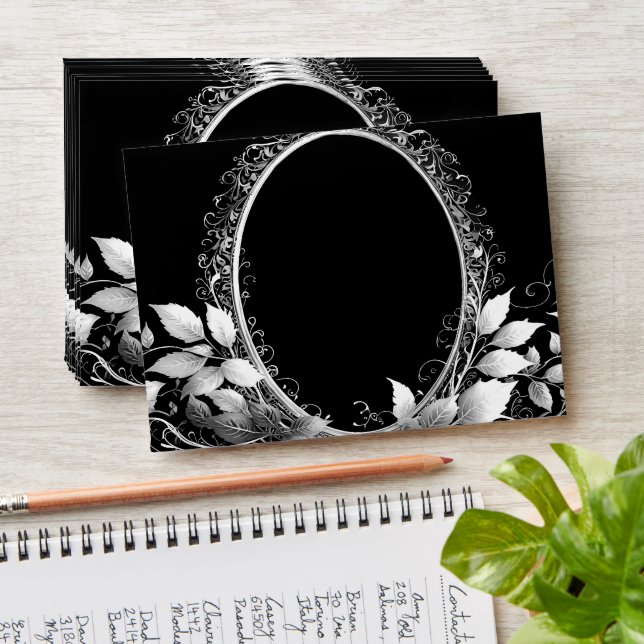 Timeless black-tie wedding celebration envelope (Stacked)