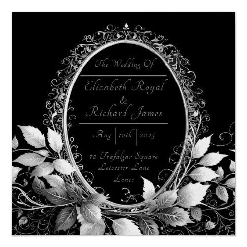 Timeless black_tie wedding celebration poster