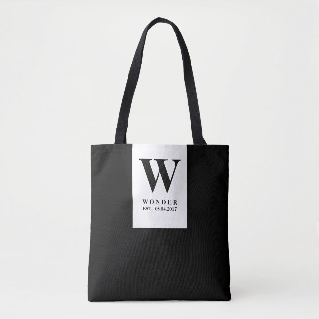 Timeless Black Wedding Monogram | Minimalist Desig Tote Bag