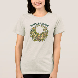 Timeless Bloom – Vintage Floral Retro Tri-Blend Shirt