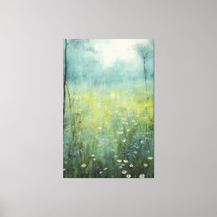 Timeless Blooms: Abstract Vintage Floral Oil Paint Canvas Print