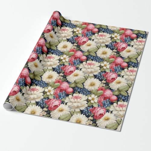 Timeless Blooms and Berries Wrapping Paper