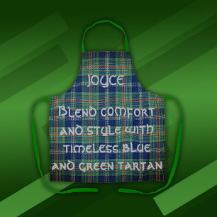Timeless blue and green Tartan Monogram Apron