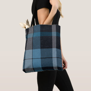 Timeless Blue & Black Plaid Charm: Stylish Tote Bag