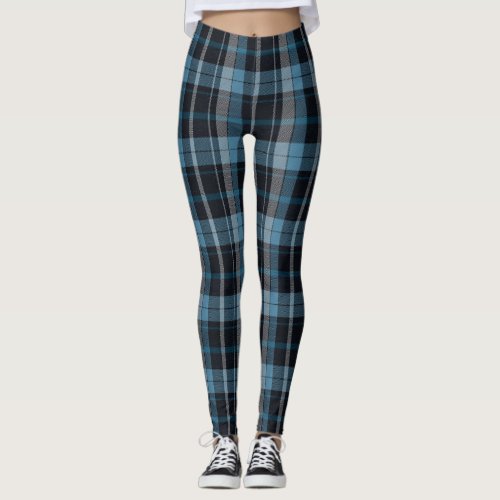 Timeless Blue  Black Plaid Chic Stylish Leggings