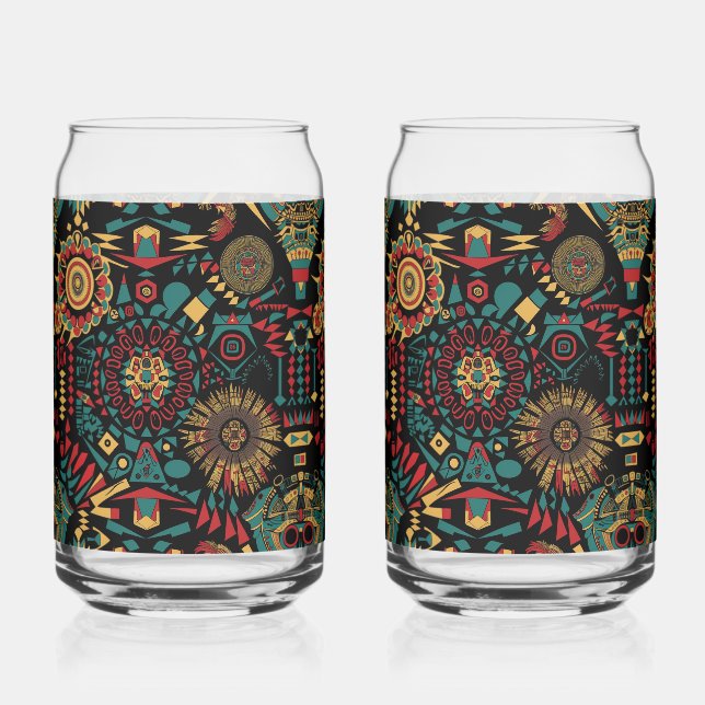 Timeless Blue "Heritage-Inspired Patterns" Can Gla Glass (Front)