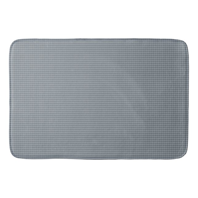 Timeless Blue Plaid  Bath Mat (Front)