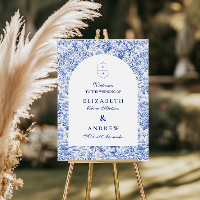 Timeless Blue White Porcelain Wedding Foam Board (Creator Uploaded)