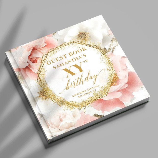 Timeless Blush Gold Watercolor Birthday Guest Book (Timeless Blush Gold Watercolor Birthday Guest Book

)
