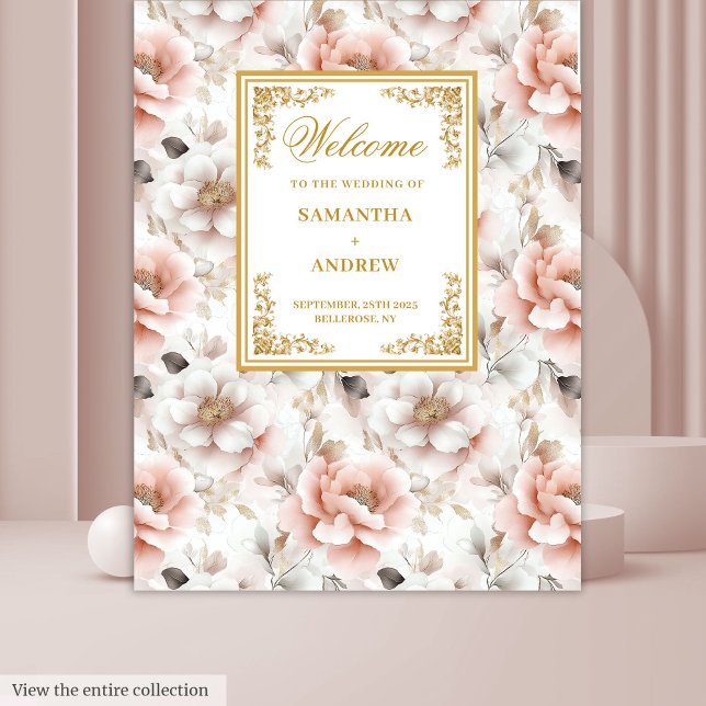Timeless Blush Gold Watercolor Wedding Tapestry (Timeless Blush Gold Watercolor Wedding Tapestry

)