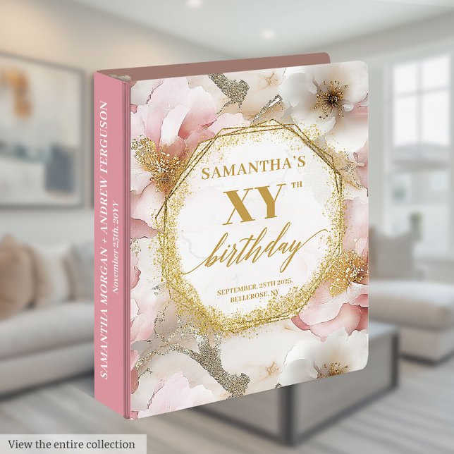 Timeless Blush Ivory Gold Birthday Memory Album 3 Ring Binder (Timeless Blush Ivory Gold Birthday Memory Album 3 ring binder)