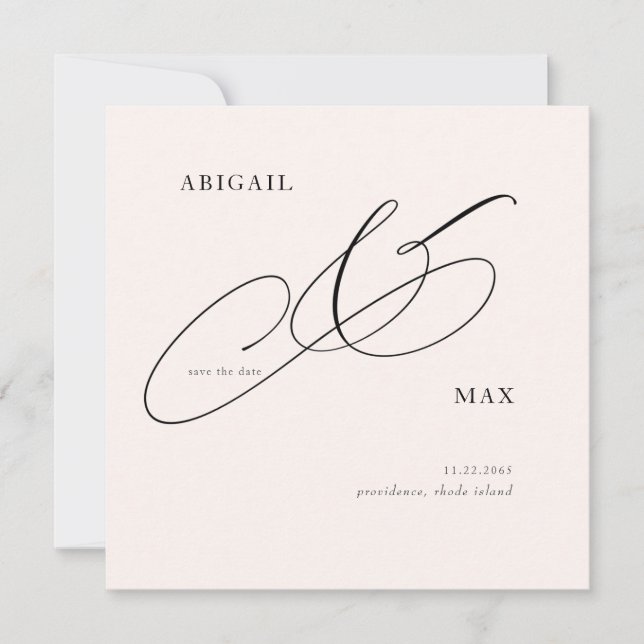 Timeless Blush Square Wedding Save the Date (Front)
