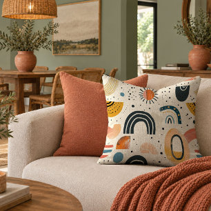 Timeless Boho Geometric Shapes Decorative Pillow A