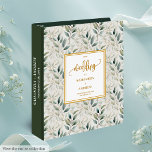 Timeless Boho Sage Green Gold Foliage Ring Binder<br><div class="desc">✅ For matching items search 198W in my collections ✅ Celebrate love and memories with our elegant wedding ring binder and memory album collection, designed with watercolor eucalyptus greenery and shimmering gold accents. Featuring deep green, emerald, sage, hunter, and forest green tones mixed with luxe gold leaves, each album offers...</div>