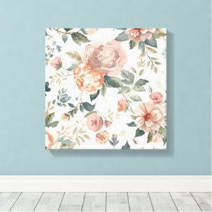 Timeless Botanical Blume – Watercolor Floral Motif Canvas Print