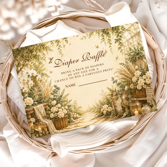Timeless Botanical Boho Diaper Raffle Enclosure Card (Creator Uploaded)