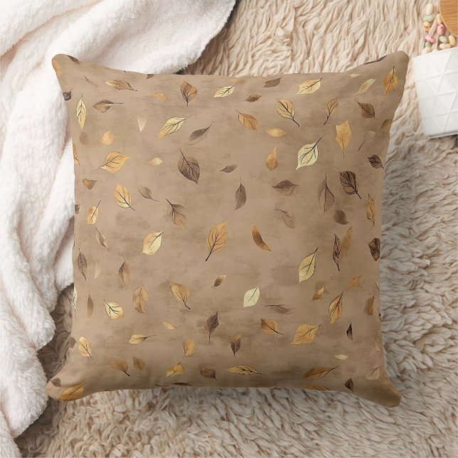 Timeless Botanical – Leaf in Warm Neutrals (4) Throw Pillow (Blanket)