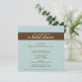 Timeless Bridal Shower Invite (aqua/chocolate) (Standing Front)