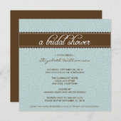 Timeless Bridal Shower Invite (aqua/chocolate) (Front/Back)
