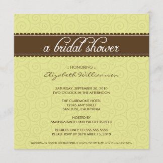 Timeless Bridal Shower Invite (lime/chocolate)