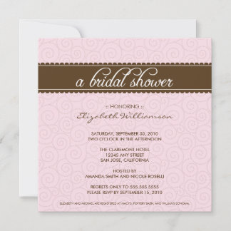 Timeless Bridal Shower Invite (pink/chocolate)