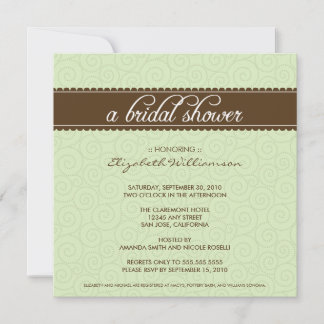 Timeless Bridal Shower Invite (sage/chocolate)