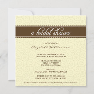 Timeless Bridal Shower Invite (yellow/chocolate)
