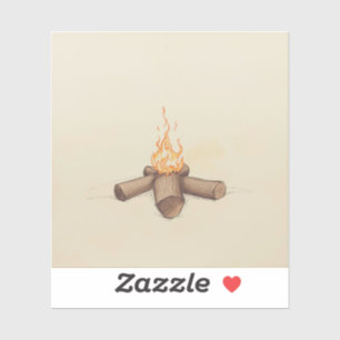 Timeless Campfire Sketch Paintings That Tell Stori Sticker
