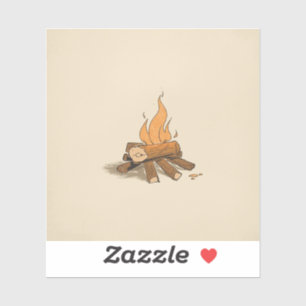 Timeless Campfire Sketch Paintings That Tell Stori Sticker
