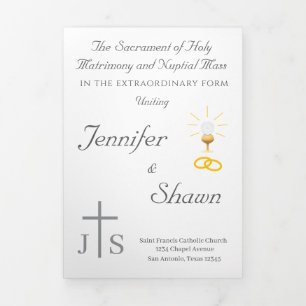 Timeless Catholic Monogrammed Trifold Program