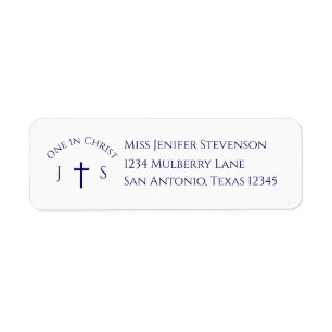 Timeless Catholic Monogrammed Wedding Label