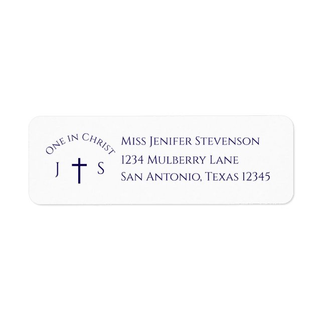 Timeless Catholic Monogrammed Wedding Label (Front)