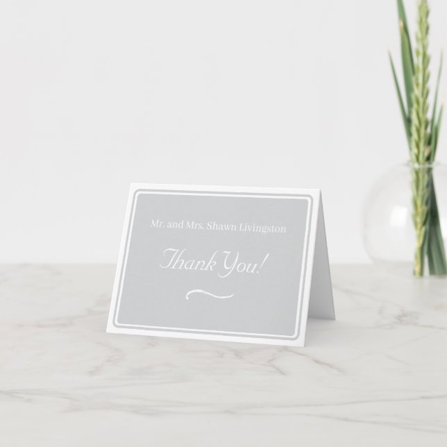 Timeless Catholic Monogrammed Wedding  Letterpress Thank You Card (Front)