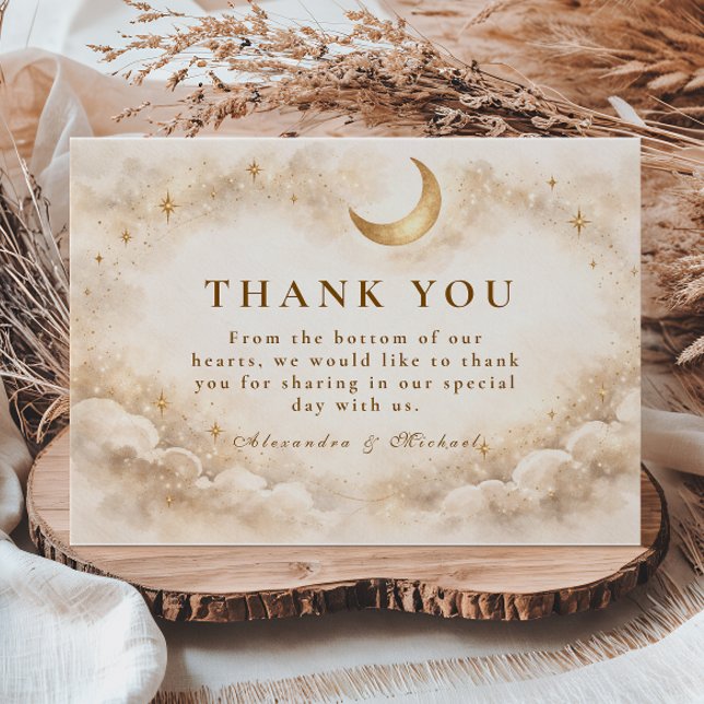 Timeless Celestial Romance Wedding Thank You Card (Creator Uploaded)