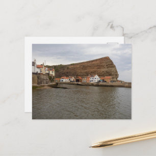 Timeless Charm of Staithes Harbor Postcard