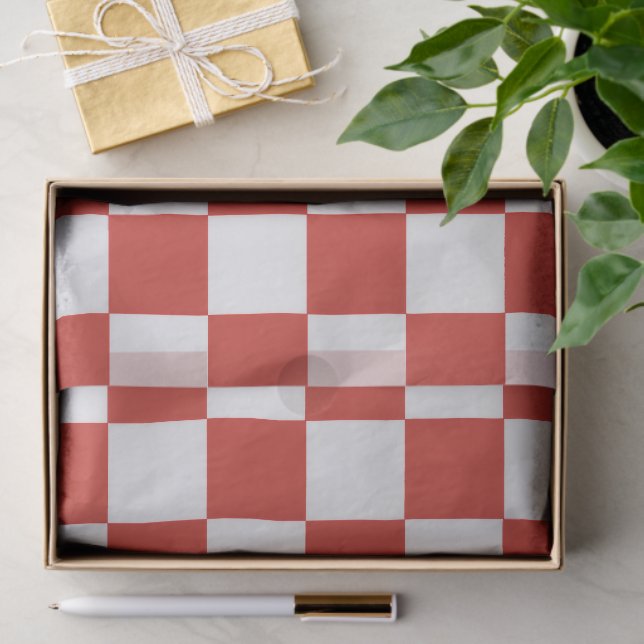 Timeless Charm Red & White Checkered Cheerful  Tissue Paper (Gift)