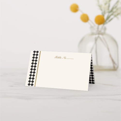 Timeless Checkerboard Meal Choice Place Cards