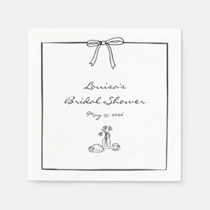 Timeless Chic Coquette Bow Bridal Shower Brunch Napkins