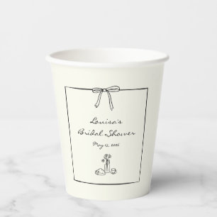 Timeless Chic Coquette Bow Bridal Shower Brunch  Paper Cups