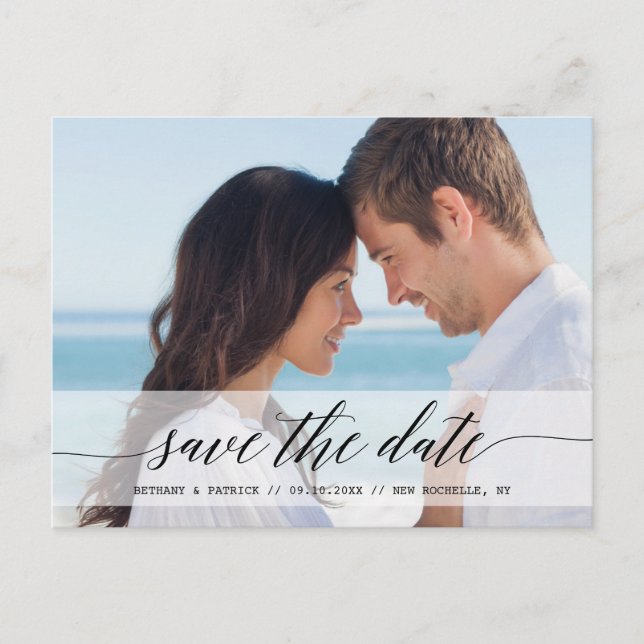 Timeless Chic Save the Date Photo Announcement (Front)