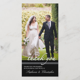 Timeless Chic Wedding Thank You Three Photo Card