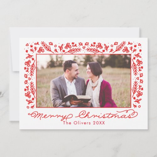 Timeless Christmas frame Photo Personalized Card