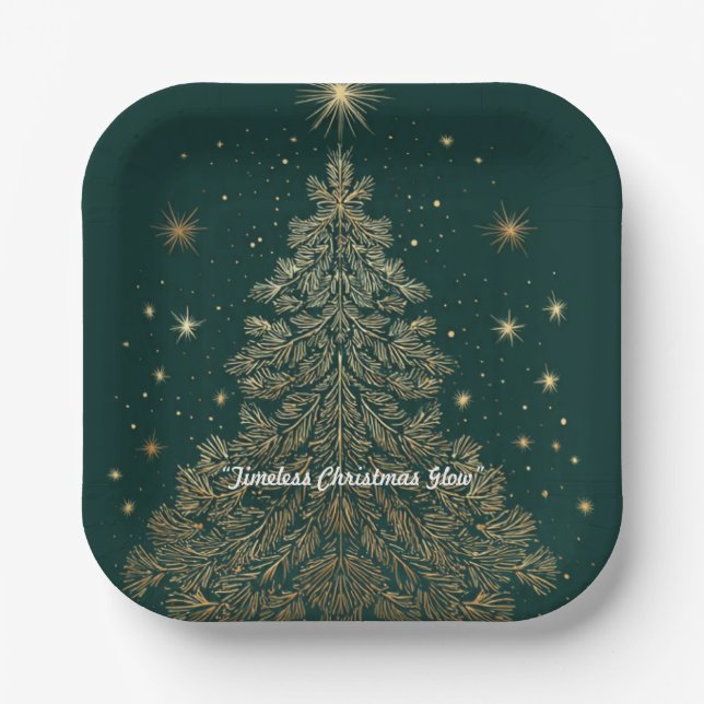 “Timeless Christmas Luxury” Paper Plates (Front)