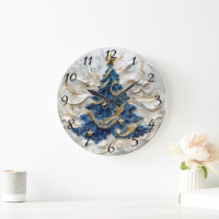 Timeless Christmas Tree Large Clock