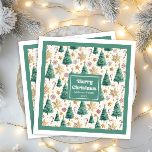 Timeless Christmas Trees Earthy Holiday Napkins