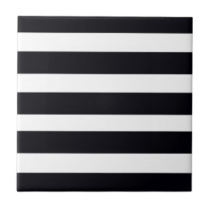 Timeless Classic Black and White Stripes Tile