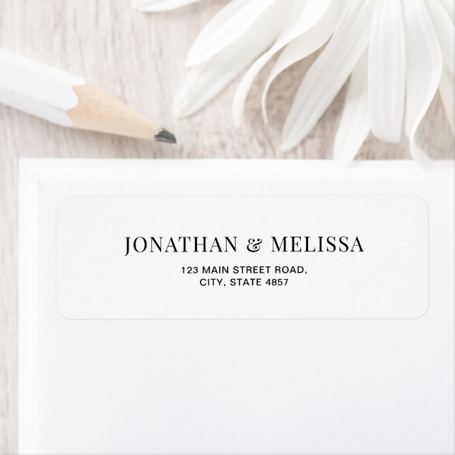Timeless Classic Black Typography Wedding Address Label (Insitu)