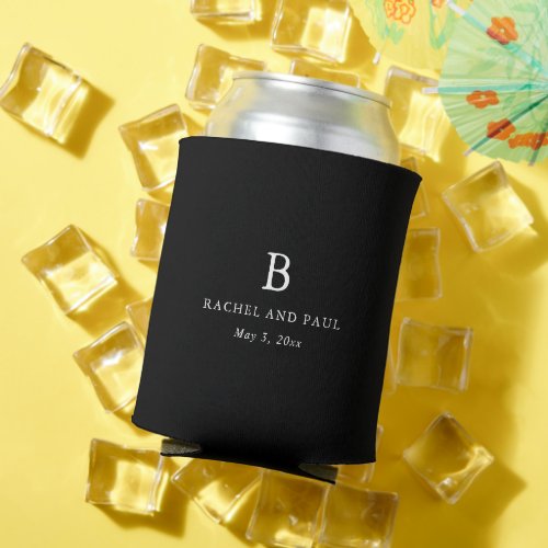 Timeless Classic Formal Monogram Wedding Can Cooler