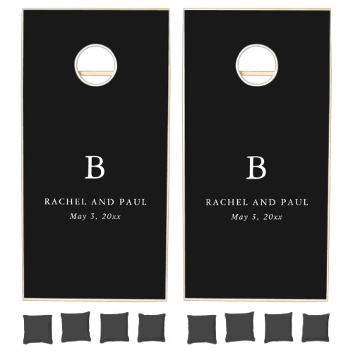 Timeless Classic Formal Monogram Wedding Cornhole Set